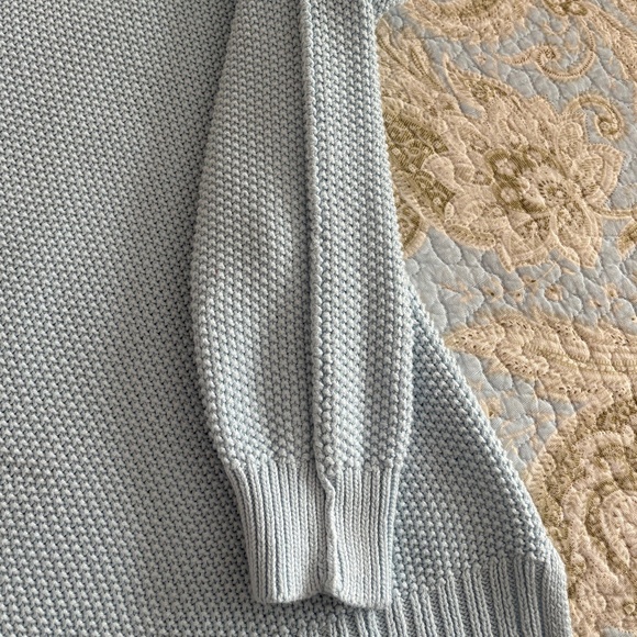 Light Blue, Baby Blue Lucky Brand Cotton-Blend Pullover V-Neck Sweater - Picture 7 of 8